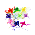 Pack of Six Pull Flower Ribbon For Gift Wrap 8 inch Length - 6 Pcs Ribbon Pull Flower Gift Wrapping Flower. 