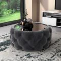 ottoman coffee table round table center table velvet table. 