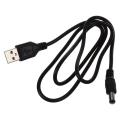 USB Cable 5.5mm / 2.1mm 5V DC Barrel Jack Power Cable (Black, 75cm). 