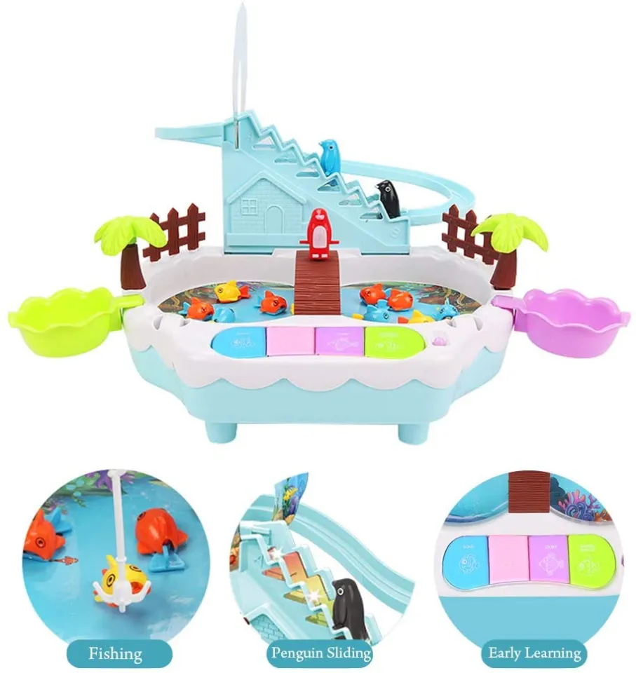 DoYay Fishing Pole Game for Kids Fish Gaming Gift Toy Fishing Table Game  Penguins Sliding Boys Girls Age 3+ | Daraz.pk