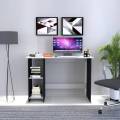 Multifunctional Wooden Study Table/Writing Reading Table/Laptop Computer Desk for Home Office with Open Shelves/Study Desk (40x16x28 inches, Black White) Customized. 