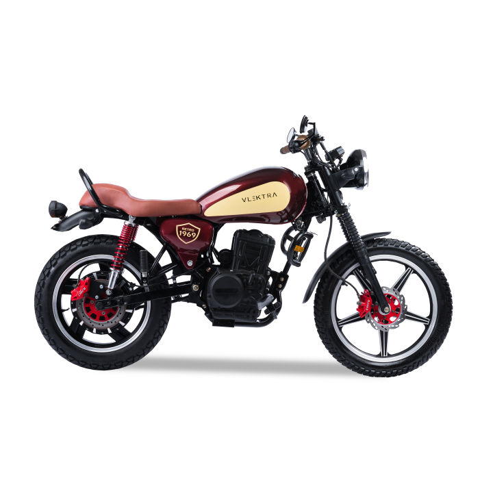 VLEKTRA 1969 | 2000W | Electric motorcycle | Maroon/Black