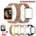 Stainless magnetic Loop Bracelet for xiaomi mi watch lite smartwatch Metal protection case for xiaomi watch lite cover frame. 