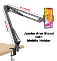 Overhead Tripod  Articulating Arm Phone Holder mount, Lazy tripod Video Webcam Arm Stand for Baking Crafting Demo Videos/Live Streaming makeup sketching vlog or blog tripod stand. 