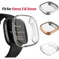 Soft Silicone Full Screen and Body Cover Protector For Fitbit Versa 3 and Fitbit Sense Smart Watch Full Body Case Cover. 