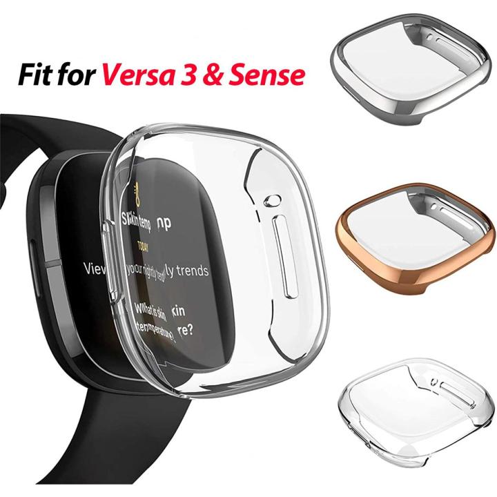 Soft Silicone Full Screen and Body Cover Protector For Fitbit Versa 3 and Fitbit Sense Smart Watch Full Body Case Cover