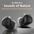 KZ ZEX PRO Wired Earphone Electrostatic Hybird Technology Wired Headphone Noice Cancelling 3.5mm Plug Without/with Mic. 