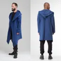 pop it Men Women Cardigan Hooded Cloak Cape Coat Long Jacket Trench Outwear Overcoat. 