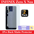 Pack of 2 - Infinix Zero X Neo Back Matte Protection Soft Skin Sheet Soft Film Protection. 