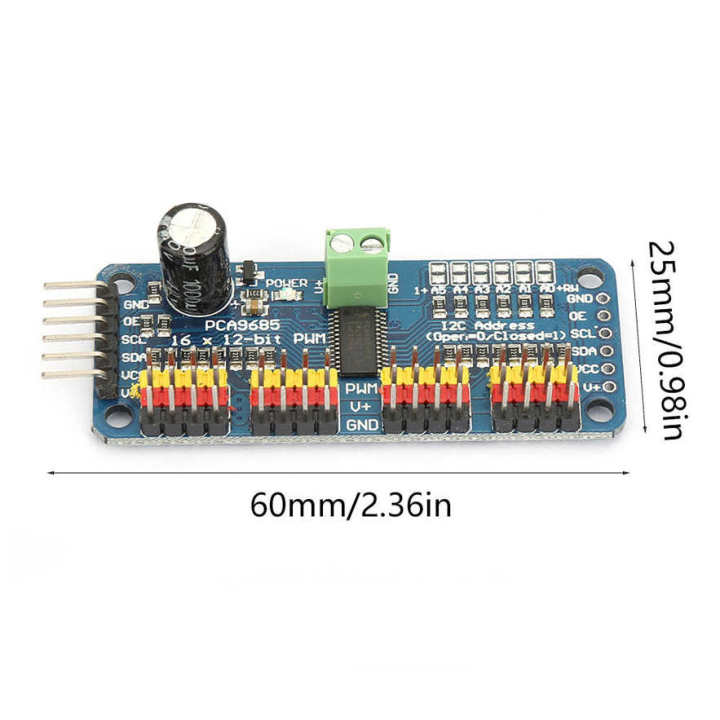 PCA9685 16 Channels 12Bit PWM Servo Motor Driver I2C Module 40~1000Hz ...