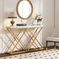 Modern High Quality TOP Luxury Console Table | Entryway Console Table | Hallway  Console Table | Lobby Console Table |  New Arrival with Metal Frame in White and black. 