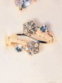Premium Luxury Gold-Plated Zircon Ring for Women – Elegant Attractive Engagement & Party Ring. 