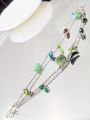 Bracelets of Double Chains, Charms, Beads | Elegant Bracelet With Extension | Unique Fashion Accessories | Beautiful and Lightweight Jewelry. 
