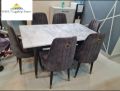 8 seater dining table set/ eight seater dining set/ marble texture uv sheet top/ eight seater dining table with chairs/ 8 chairs with table/. 
