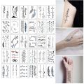 【Good-Love Store】30pcs/Set Chinese Letters Words Temporary Tattoos Set Fake Black Arm Sleeve Tattoo Sticker Women. 