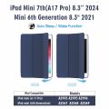 for iPad Case Mini 6 2021 Smart Case for iPad mini 7 2024 Book Cover 2021 Stand Case Cover. 