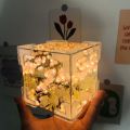 Handmade DIY Tulip Flower Sea Rubik's Cube Three-dimensional Mirror Night Light Full Set of Material Packages Creative Gifts for Friends. 
