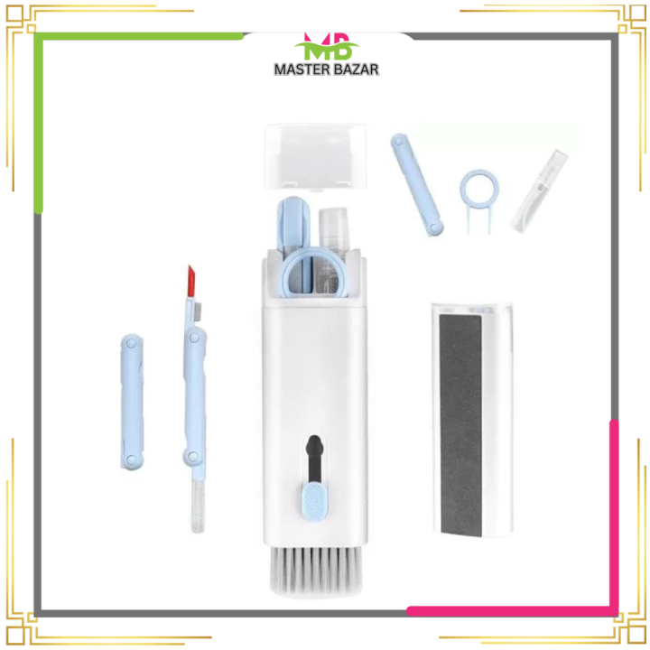 7-in-1 Portable Multifunctional Cleaning Tool Kit for Keyboards, Earphones, Computers, Phones & more