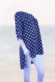 Embossed Blue Tail Style Shirt. 