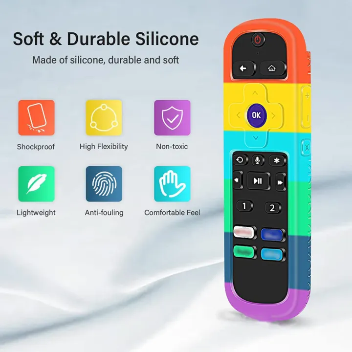 BeesClover%20Silicone%20Protective%20Case%20Compatible%20For%20Roku%20Tv%20Series%20Universal%20Smart%20Remote%20Control%20Shockproof%20Protector%20Cover%20-%20Image%208