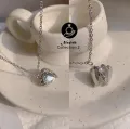 Heart Photo Locket Necklace - Set of 2 Photo Locket Necklace - Couple Personalized. 