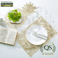 QS Gold Cutwork Pineapple Shape Placemats Pressed Vinyl Table Mat Washable Non-Slip Heat-Resistant Placemat for Dining Dressing Table Decor  26cm x 47cm - QS Bedding. 
