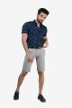 IGNITE 100% Cotton Grey Regular-Fit Chino Short for Men. 