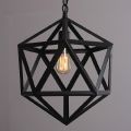 Modern Hexagram Metal Cage Pendant / Ceiling Light in Black Metal Finish Light Hanging Lamp kitchen / dining / Cafe / hallway / bedroom / restaurant / living room / club.. 