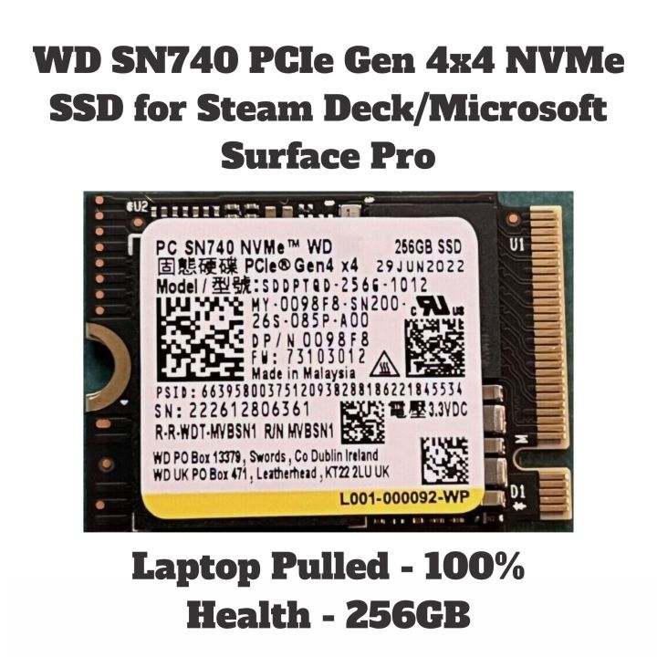 WD SN740 Gen 4x4 256B 2230 M.2 NVMe PCIe SSD