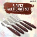 5-Piece Stainless Steel Palette Knife Set - Flexible Spatula Painting Knives for Color Mixing, Spreading, Applying Oil & Acrylic Paint on Canvases, Cake Icing, 3D Printer Removal Tool. 