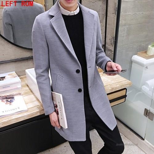 Men Formal Long Single Breasted Figuring Overcoat
