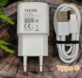 Tecno 18Watt 100% Original Charger | TECNO 18 Watt Genuine Charger Tecno Charger Original 18w Fast Charging Box Pulled Out Adapter with Type-C Data Cable And Micro Data Cable For Tecno - Android Phones. 