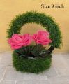 Green Grass Ring shape flower pot stand 9 inch. 