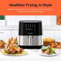 Nutricook Air Fryer 2, 1700 Watts, Digital Control Panel Display, 10 Preset Programs With Built-In Preheat Function, 5.5 Liters, Brush Stainless Steel/Black, Af205. 