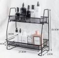 Double Layer Iron Kitchen Storage Rack Cosmetics Desktop Storage Box Spice Organizer Dish Drainer Holder Bathroom Desk Shelf. 