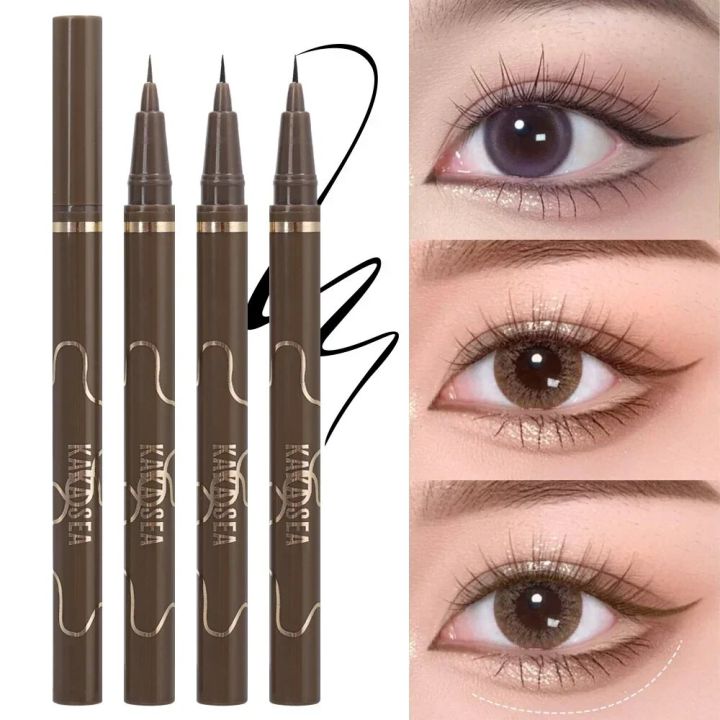 Ultra Thin Black Brown Lower Eyelash Eyeliner Pen Waterproof Lasting Smooth Lying Silkworm Eyes Liner Pencils Eye Makeup Tools