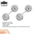 Carat Ear Studs Screw Back Dazzling Cubic Zirconia Female Stud Earrings. 