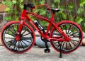 Diecast Metal Bicycle  & Hummer H2 Toy for Kids & Collectors – Alloy Mini Cycle & Car Model with Movable Wheels, Pedals & Stand – Miniature Sports Bike for Gift & Decoration. 