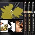 Gold Silver Copper Metallic Liquid Chrome Mirror Marker Pen Waterproof Ink Mirror Reflective Paint Metal Pens DIY Craftwork Pen. 