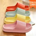 New Thick Platform Bathroom Home Slippers Women Men Soft Sole Eva Indoor Slides Female Sandals 2022 Summer Non-Slip Slippers. 
