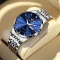 LANMSOM Men's Waterproof Watches, Casual Business Calendar Quartz Watches With Steel Strap. 