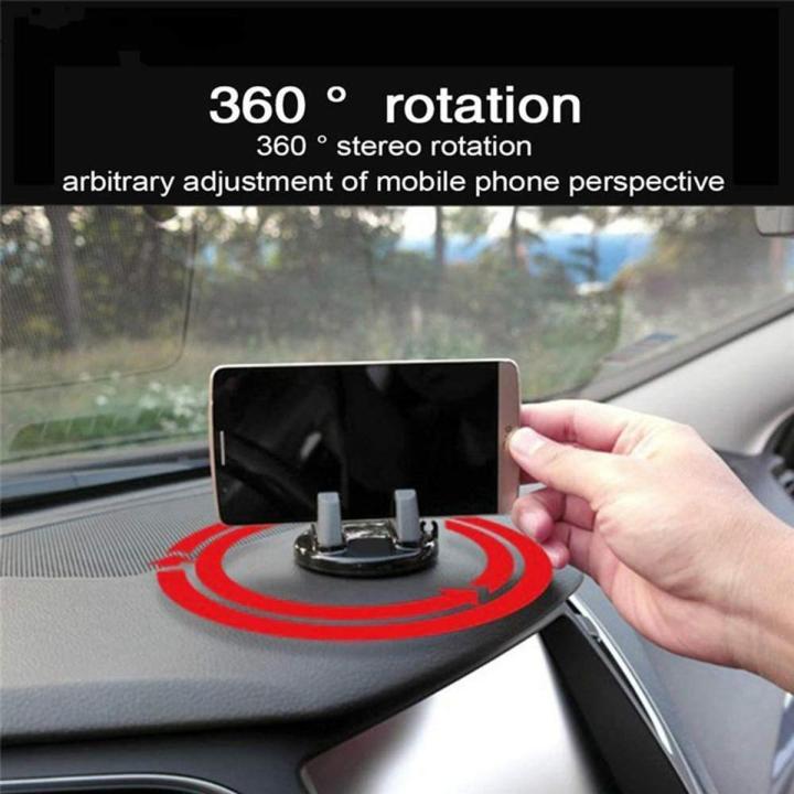 DRR Car Mobile Holder Dual Purpose 360-Degree Rotating Mobile Car Mount Holder Stand for Dashboard & Table Desk with Double Grip Holder