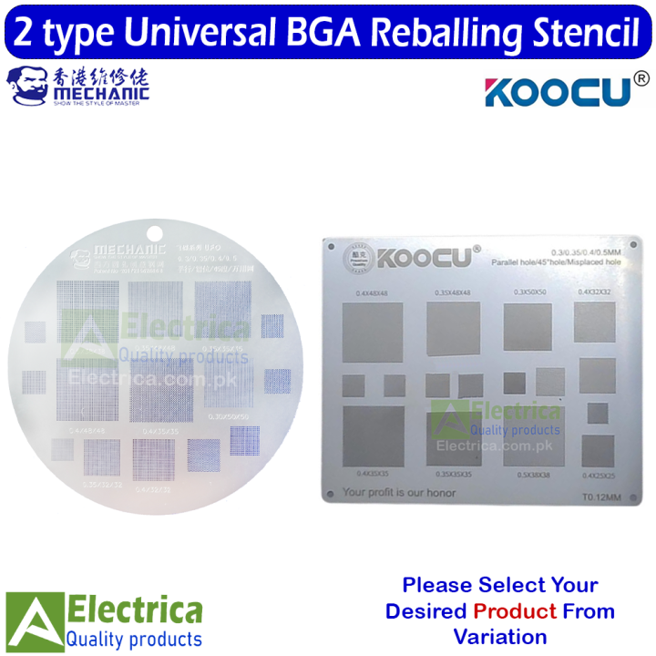 Mechanic 15 in 1 MC-UFO Universal 0.3/0.35/0.4/0.5/Parallel/45 Degrees Hole 0.12MM BGA IC Reballing Stencil Direct Heat Template  for Mobile Phone Reballing Repair 15 in 1 by electrica