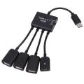 Type-C 3.1 4 In 1 Micro USB Hub OTG Cable Extension Adapter for Android Samsung Tablet HUB with Power Supply. 