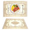 Placemats Table Mat For Dining Table Heat Resistant Plate Mat Rectangle Set Of 6 (Golden). 
