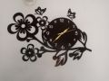3D wooden wall clock,Flower shaped wall clock,BUTTERFLY ON FLOWERS CLOCK For Home Decor Offices And Gits. 