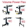 New Power Button On Off Flex Cable For iPhone 5 5S SE 2016 2020 Mute Volume Switch Connector Ribbon Parts. 