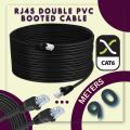 90  Meter High Quality Double PVC Network cable LAN Cable Ethernet Cable Fast Patch Lead Networking Cat6 For Modem Rooter to Laptop And PC Computers Cat6 Black Color. 