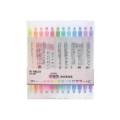 Panda Online 6 Colors Double-ended Highlighter Pen Set Fluorescent Pens Milkliner Painting Candy Colored Pen Students. 