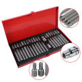40 PCS Torx Star Spline Hex Allen Key Socket Bit Set with Bit Holder Socket Adapter 3/8 & 1/2 Drive, Short and Long Size Bits Car Van Repair Tools Kits Socket Set. 